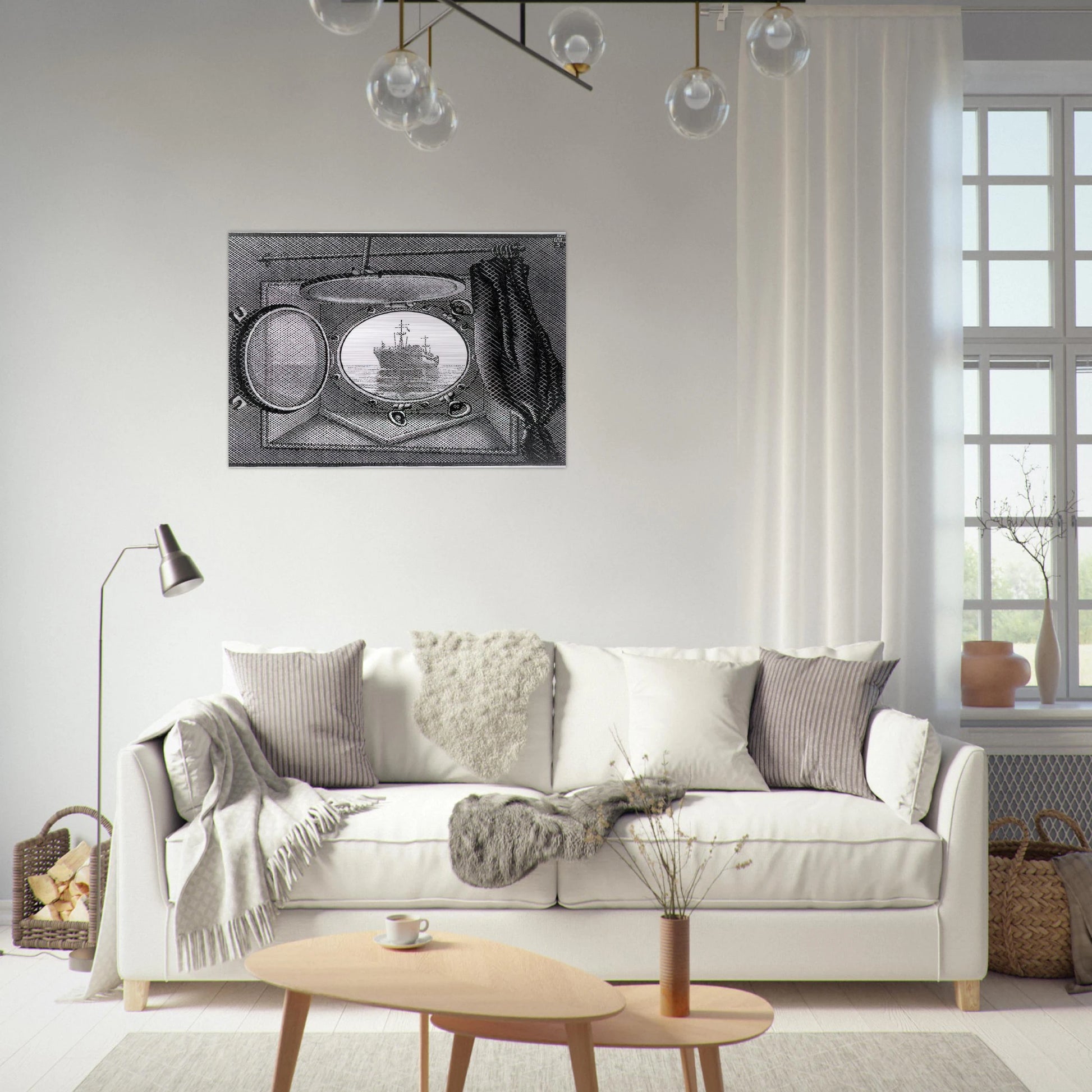PORTHOLE - MC Escher Brushed Aluminum Print - 70x100 cm / 28x40 inches | MC Escher Aluminum Print | MC Escher Prints