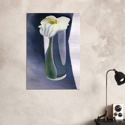 Calla Lily in Tall Glass - Georgia O'Keeffe Brushed Aluminum Print - 70x100 cm / 28x40 inches | Georgia O'Keeffe Aluminum Print | Georgia O'Keeffe Prints