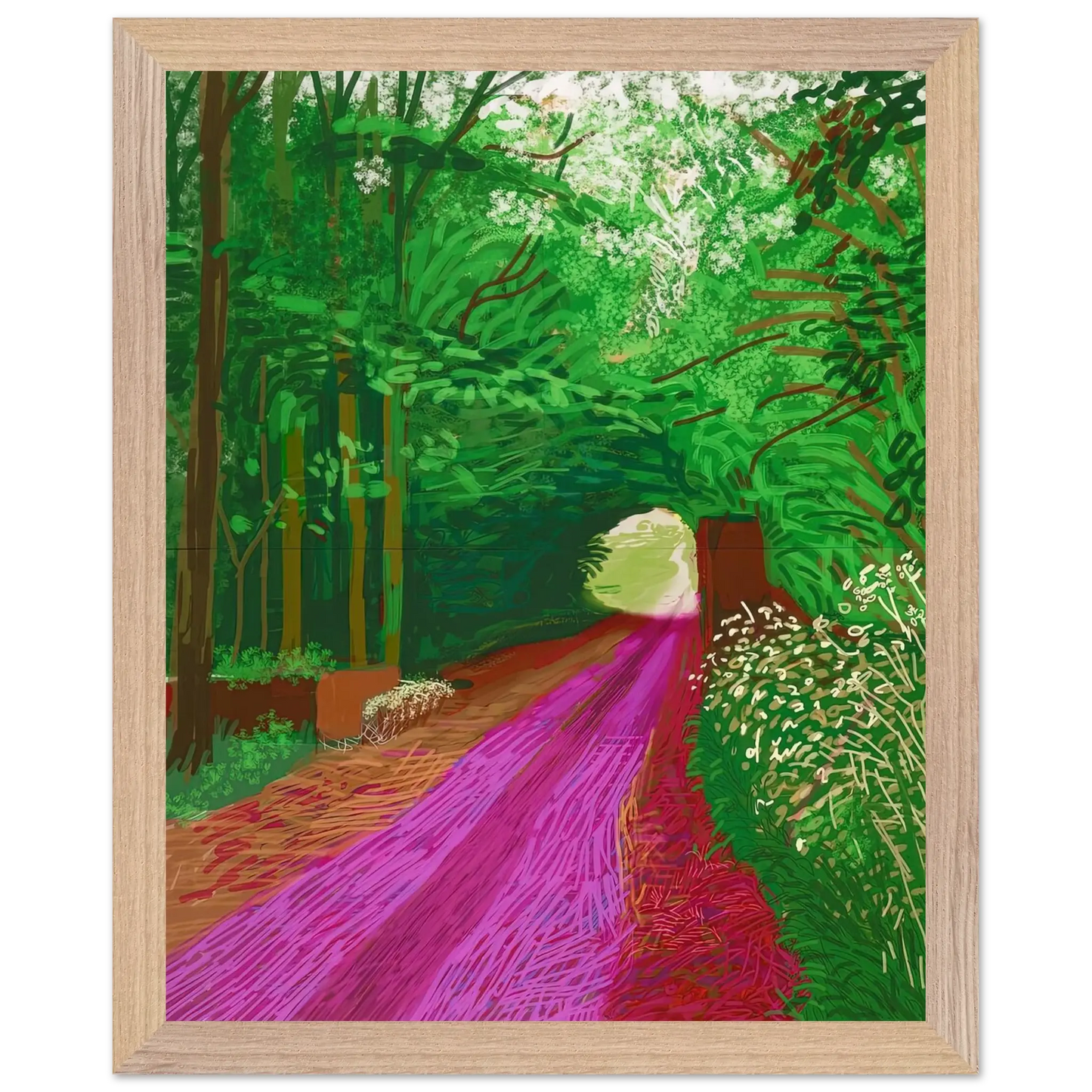 David Hockney - David Hockney Wall art - 28x43  cm / XL (11x17 inches) - Premium Wooden Framed Poster With Fine Art Paper - White frame