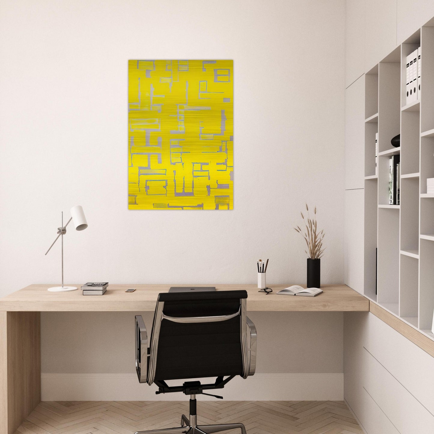 Untitled Yellow and White - 1950 - Ad Reinhardt Brushed Aluminum Print - 70x100 cm / 28x40 inches | Ad Reinhardt Aluminum Print | Ad Reinhardt Prints