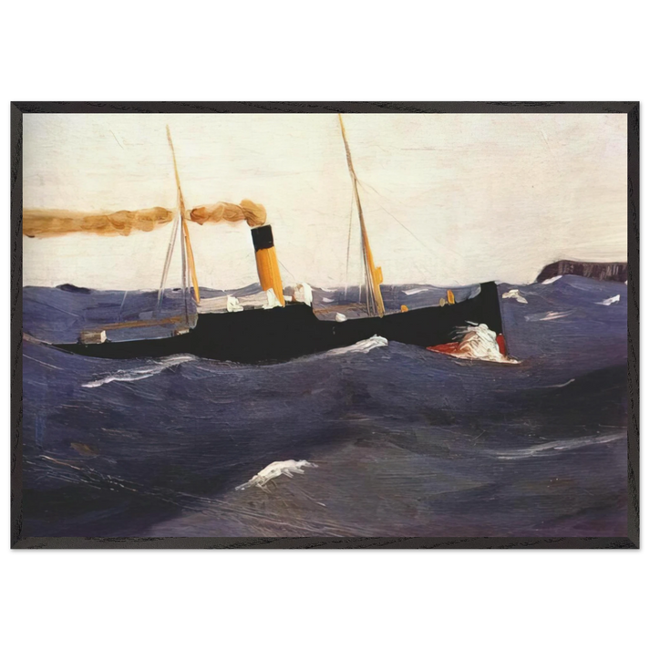 Tramp Steamer - Edward Hopper 70x100 cm / 28x40 inches Framed Art Print – Black Wooden Frame