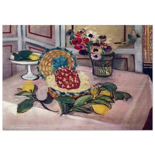 STILL LIFE WITH PINEAPPLES 1 - Henri Matisse Brushed Aluminum Print - 70x100 cm / 28x40 inches | Henri Matisse Aluminum Print | Henri Matisse Prints