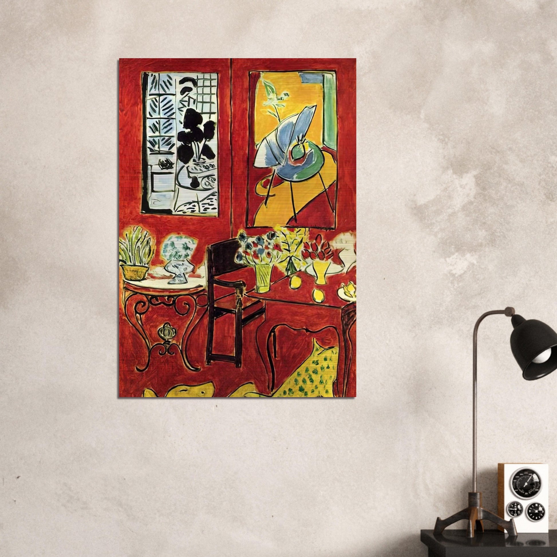 LARGE RED INTERIOR 1948 - Henri Matisse Brushed Aluminum Print - 70x100 cm / 28x40 inches | Henri Matisse Aluminum Print | Henri Matisse Prints