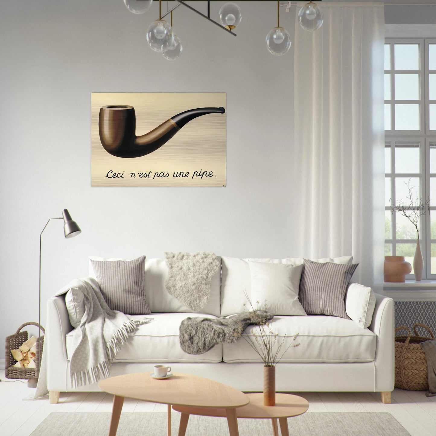THE TREACHERY OF IMAGES THIS IS NOT A PIPE 1948 - Rene Magritte Brushed Aluminum Print - 70x100 cm / 28x40 inches | Rene Magritte Aluminum Print | Rene Magritte Prints