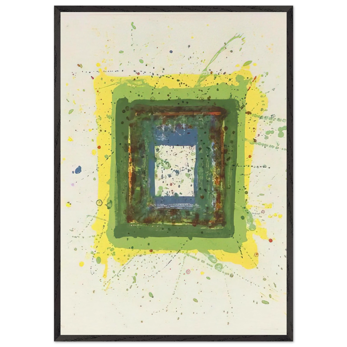 Untitled  SF 354  - Sam Francis 70x100 cm / 28x40 inches Framed Art Print – Black Wooden Frame