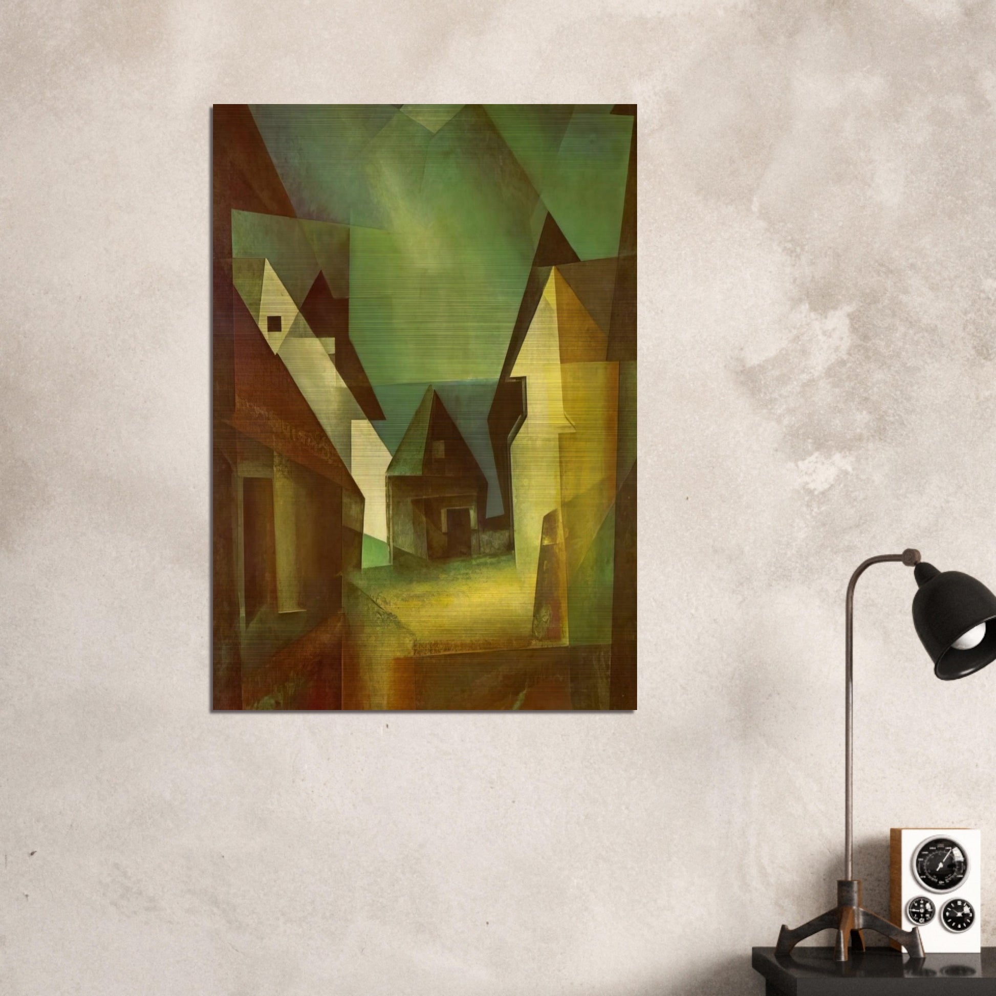 GABERNDORF II 1924 - Lyonel Feininger Brushed Aluminum Print - 70x100 cm / 28x40 inches | Lyonel Feininger Aluminum Print | Lyonel Feininger Prints