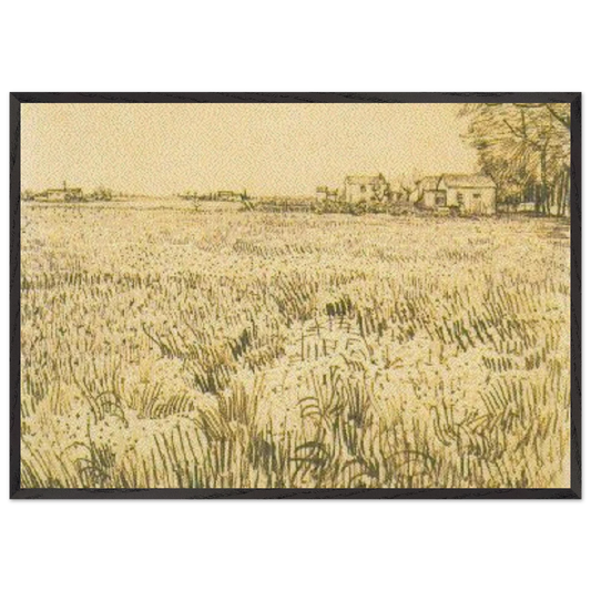 Meadow with Flowers - Vincent van Gogh 70x100 cm / 28x40 inches Framed Art Print – Black Wooden Frame