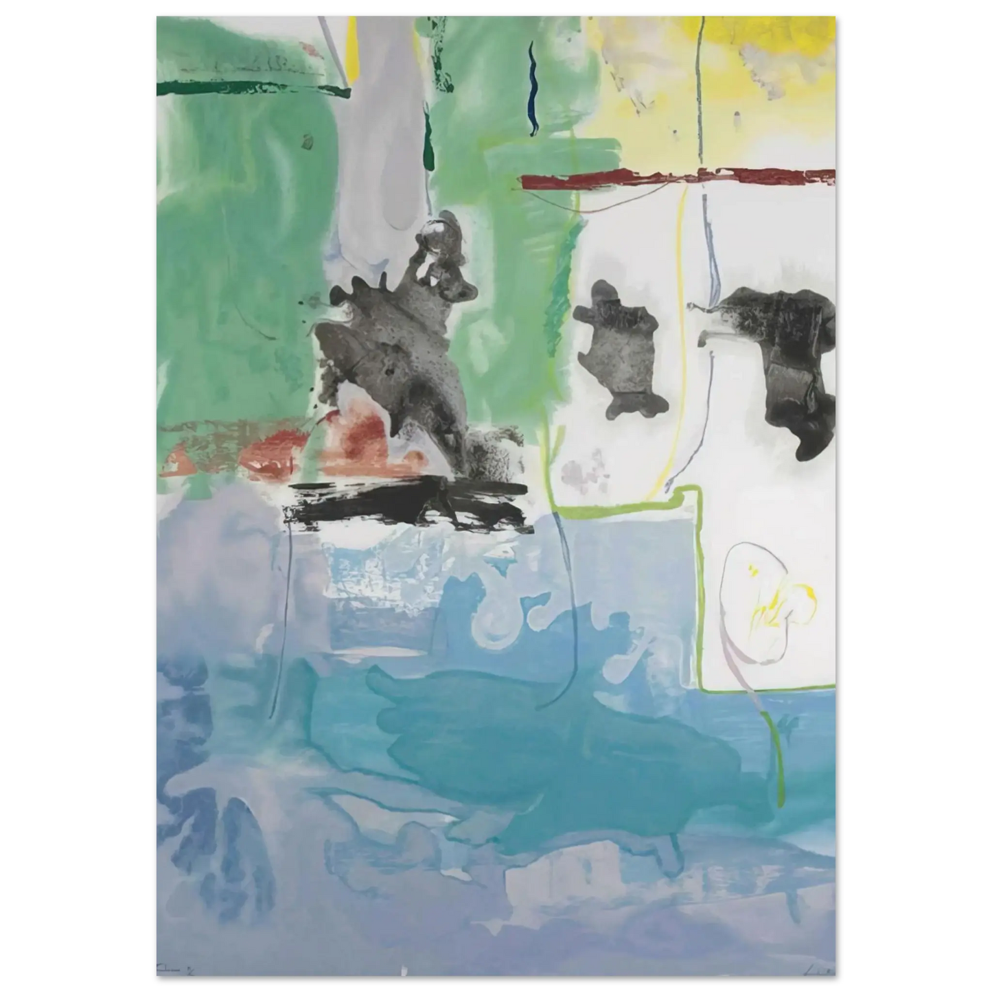 Helen Frankenthaler - West Wind - 1997 Wall art - 13x18 cm / 5x7 Inches - Fine Art Poster - -