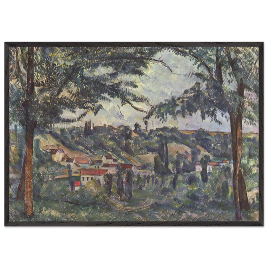 LANDSCAPE N13 - Paul Cezanne 70x100 cm / 28x40 inches Framed Art Print – Black Wooden Frame