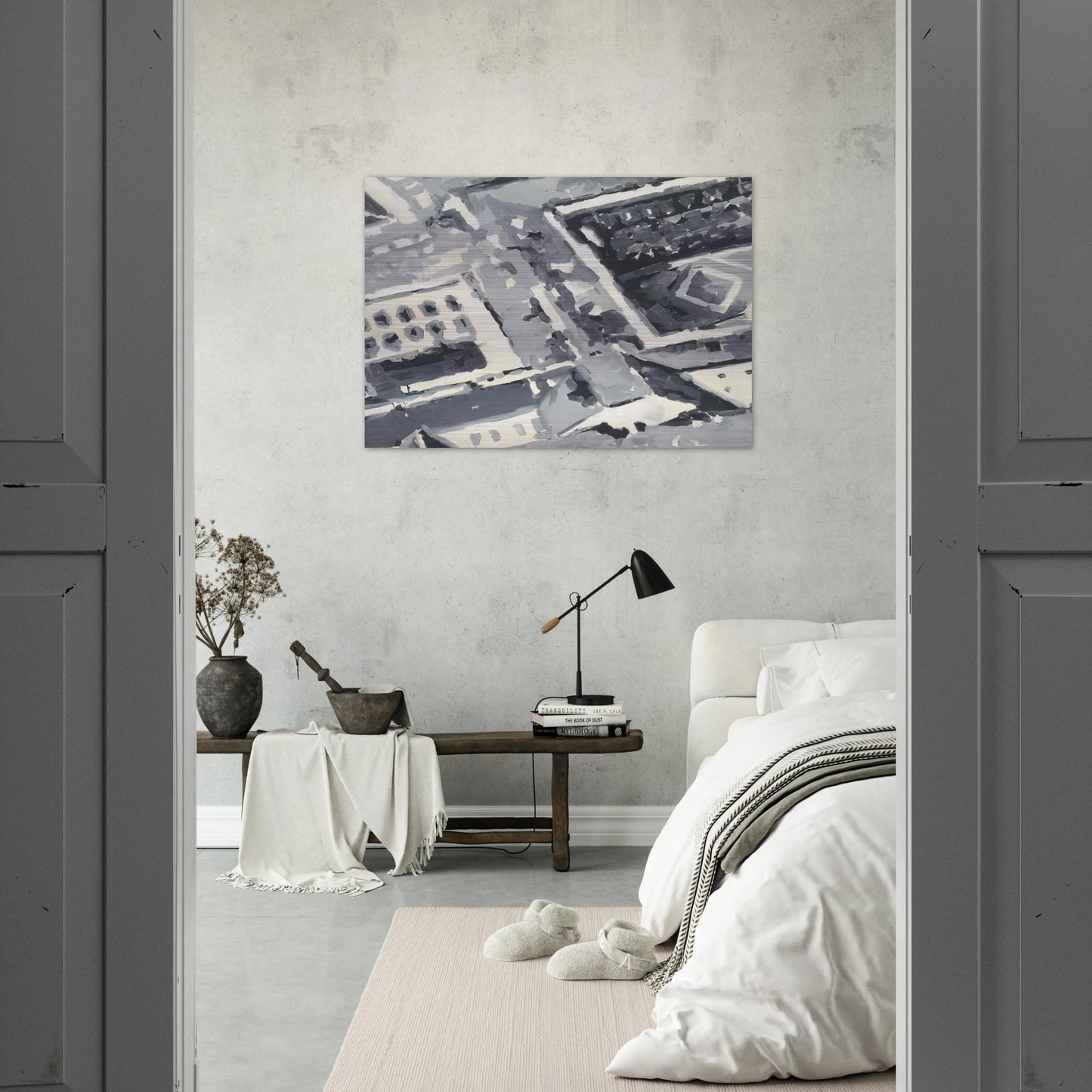 TOWNSCAPE M1 1968 - Gerhard Richter Brushed Aluminum Print - 70x100 cm / 28x40 inches | Gerhard Richter Aluminum Print | Gerhard Richter Prints