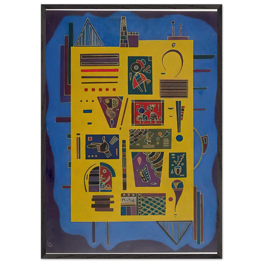 Wall artCONGLOMERAT 1943 - Wassily Kandinsky 70x100 cm / 28x40 inches Framed Art Print – Black Wooden Frame