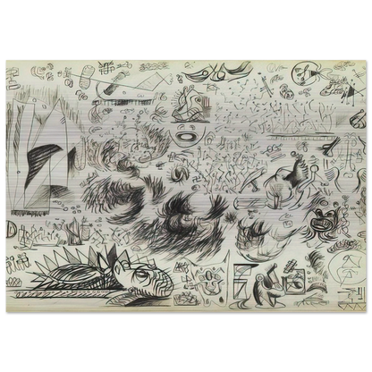SHEET OF STUDIES 1941 - Jackson Pollock Brushed Aluminum Print - 70x100 cm / 28x40 inches | Jackson Pollock Aluminum Print | Jackson Pollock Prints