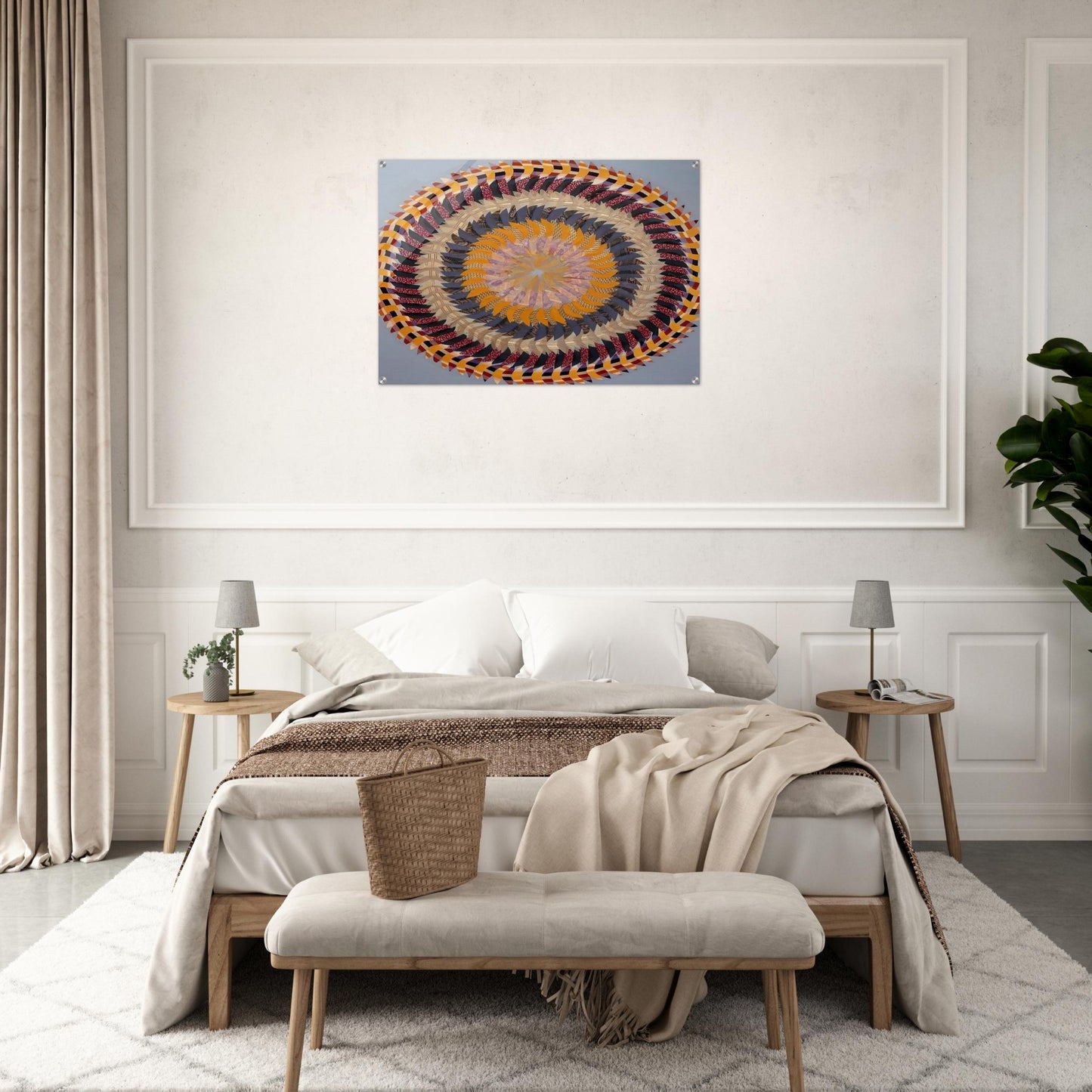 Golden Pinwheel - 1979 - Miriam Schapiro Acrylic Print - 70x100 cm / 28x40″ inches