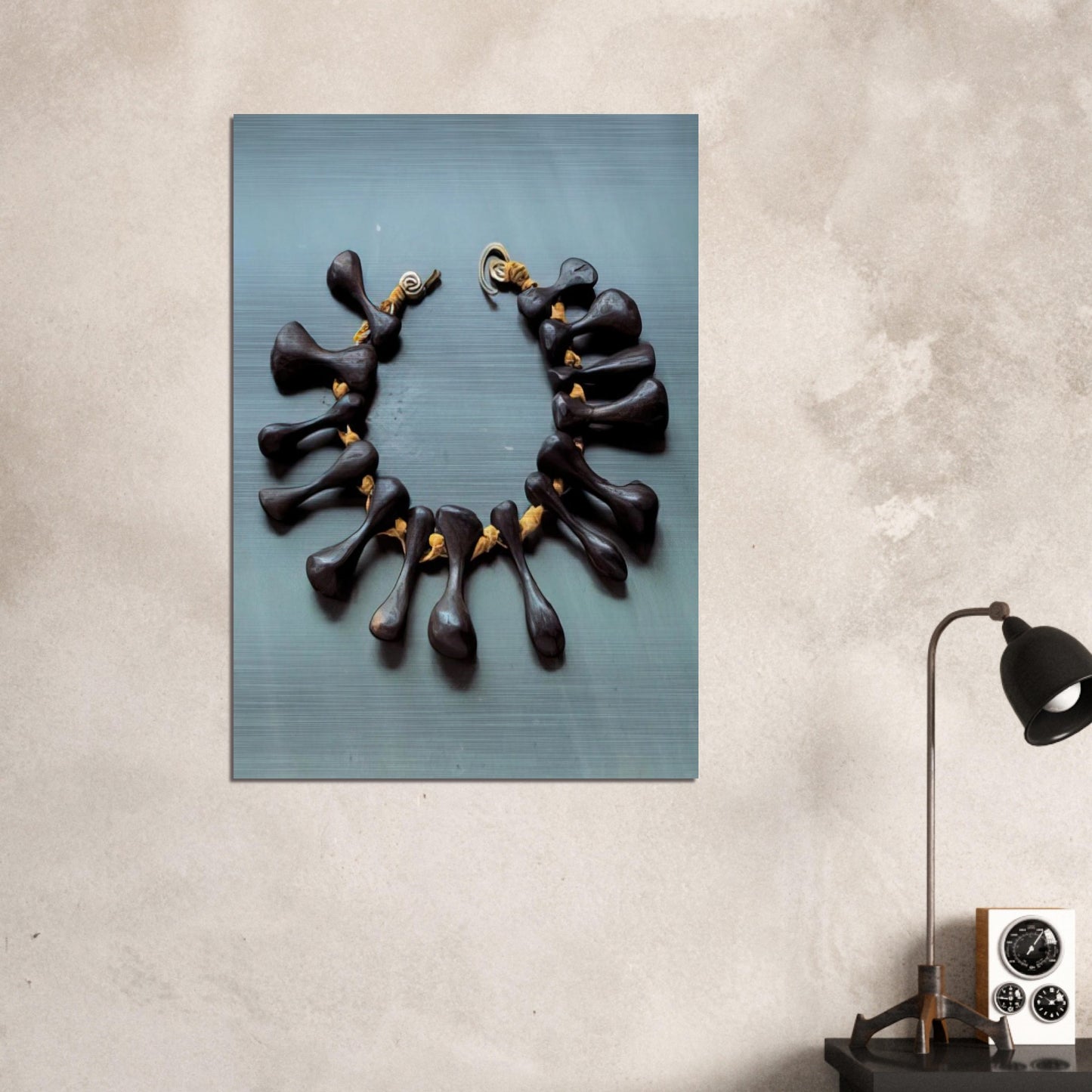 BONES NECKLACE 1940 - Alexander Calder Brushed Aluminum Print - 70x100 cm / 28x40 inches | Alexander Calder Aluminum Print | Alexander Calder Prints