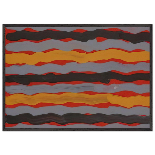 Spear Dreaming - 2001 - Clifford Possum Tjapaltjarri 70x100 cm / 28x40 inches Framed Art Print – Black Wooden Frame