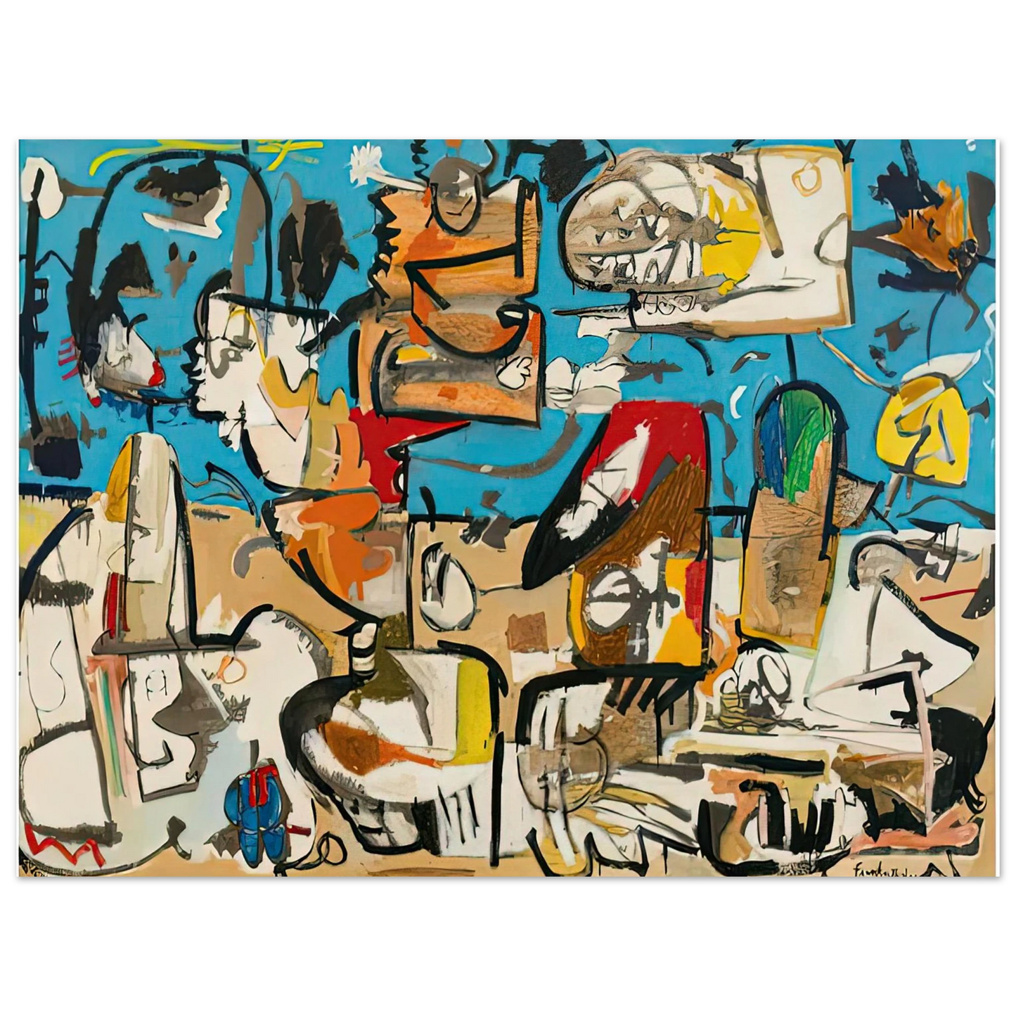Helen Frankenthaler - Untitled, 1951- Wall Art - 21x29.7 cm / 8x12" - Fine Art Poster-canvas - -