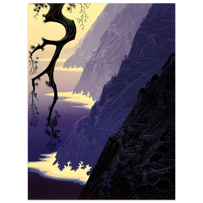 Eyvind Earle - Purple Mist  75x100 cm / 30x40inches Fine Art Poster