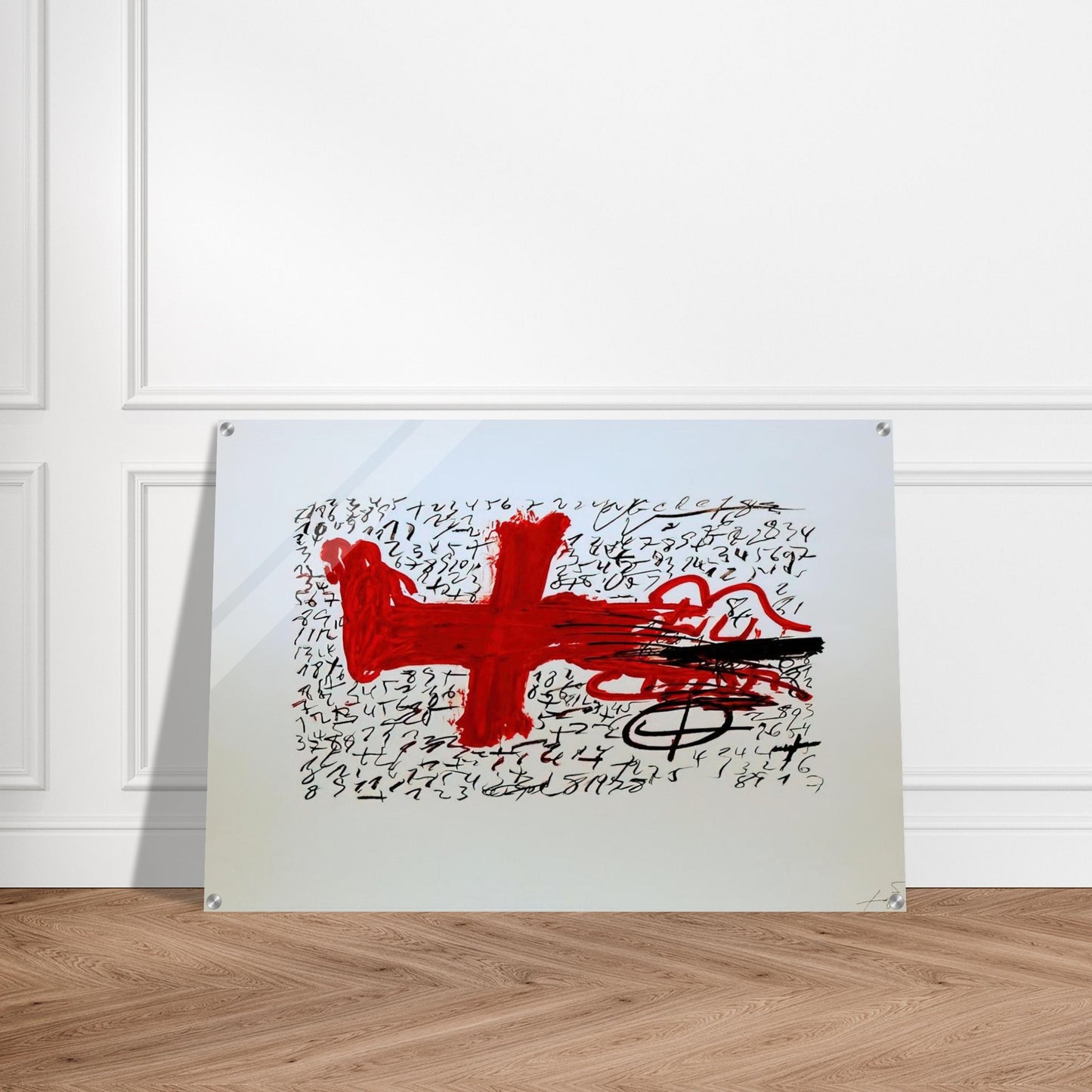 JAMBE ET CHIFFRES 1984 - Antoni Tapies Acrylic Print - 70x100 cm / 28x40″ inches