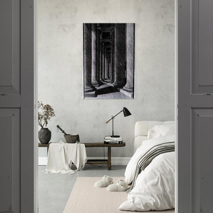 NOCTURNAL ROME COLONADE OF ST PETER S - MC Escher Brushed Aluminum Print - 70x100 cm / 28x40 inches | MC Escher Aluminum Print | MC Escher Prints