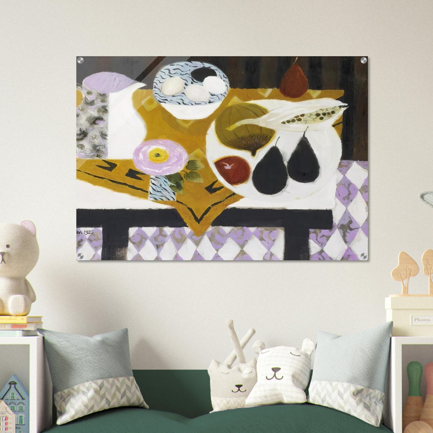 Bowl of Eggs - 1985 - Mary Fedden Acrylic Print - 70x100 cm / 28x40″ inches | Mary Fedden Wall Art | Mary Fedden Prints