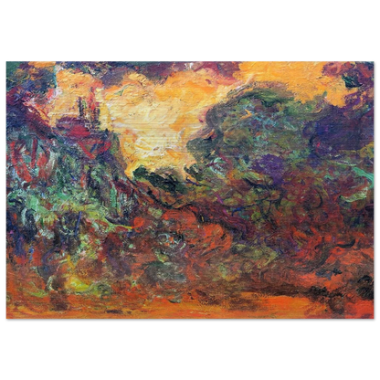The Artist's House, View from the Rose Garden - claude monet Brushed Aluminum Print - 70x100 cm / 28x40 inches | claude monet Aluminum Print | claude monet Prints