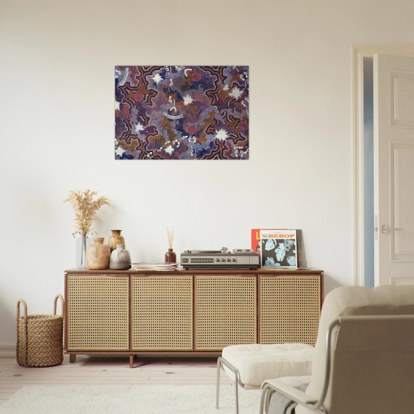 Ngarlu - 1994 - Clifford Possum Tjapaltjarri Brushed Aluminum Print - 70x100 cm / 28x40 inches | Clifford Possum Tjapaltjarri Aluminum Print | Clifford Possum Tjapaltjarri Prints