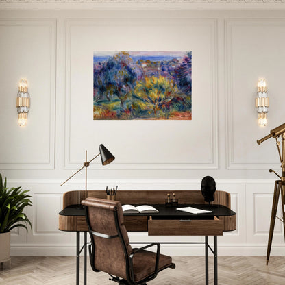 Landscape with a View of the Sea - Pierre-Auguste Renoir Brushed Aluminum Print - 70x100 cm / 28x40 inches | Pierre-Auguste Renoir Aluminum Print | Pierre-Auguste Renoir Prints