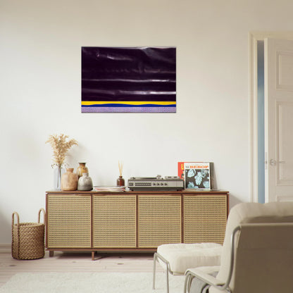 YELLOW LANDSCAPE 1965 - Roy Lichtenstein Brushed Aluminum Print - 70x100 cm / 28x40 inches | Roy Lichtenstein Aluminum Print | Roy Lichtenstein Prints