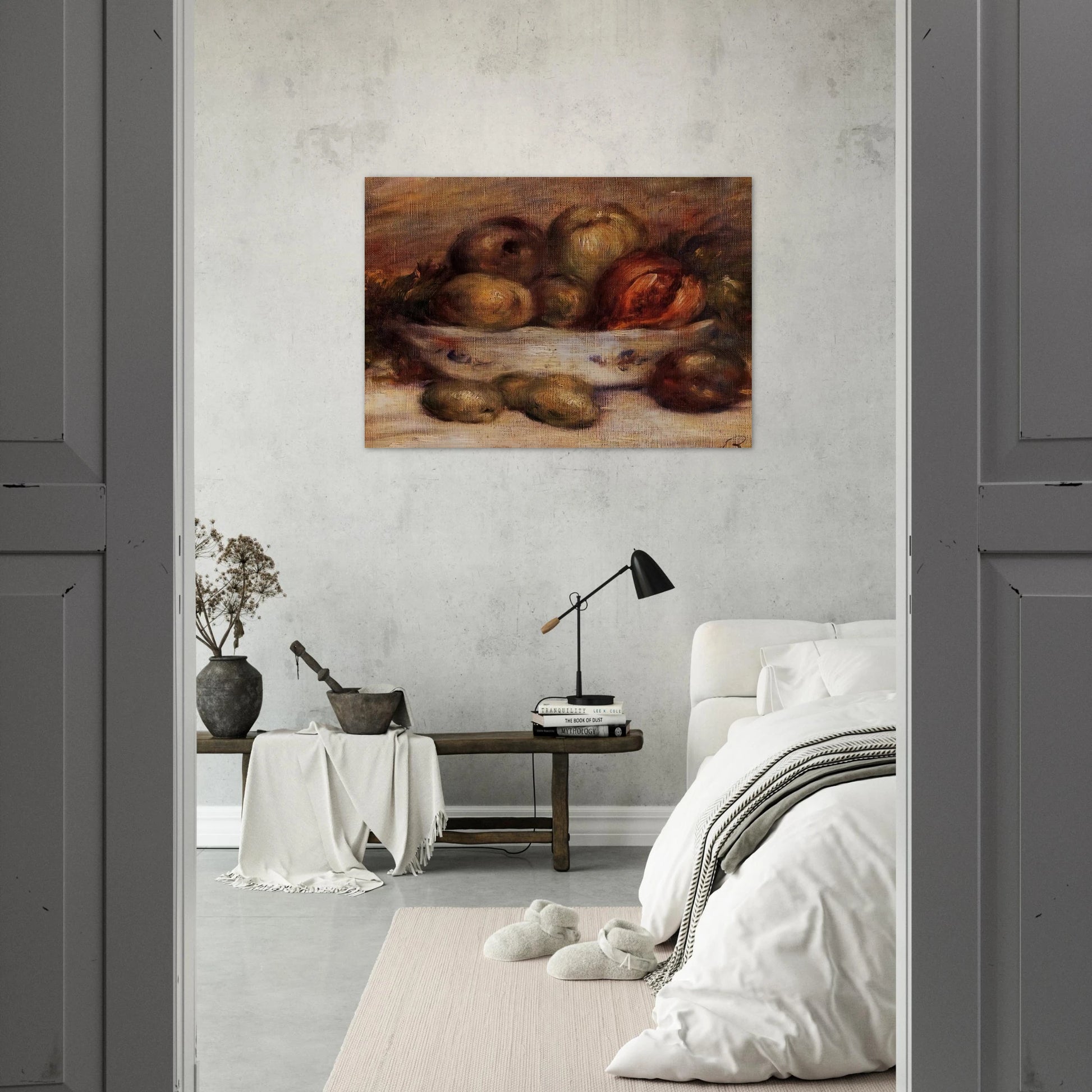 Still Life with Fruit - Pierre-Auguste Renoir Brushed Aluminum Print - 70x100 cm / 28x40 inches | Pierre-Auguste Renoir Aluminum Print | Pierre-Auguste Renoir Prints