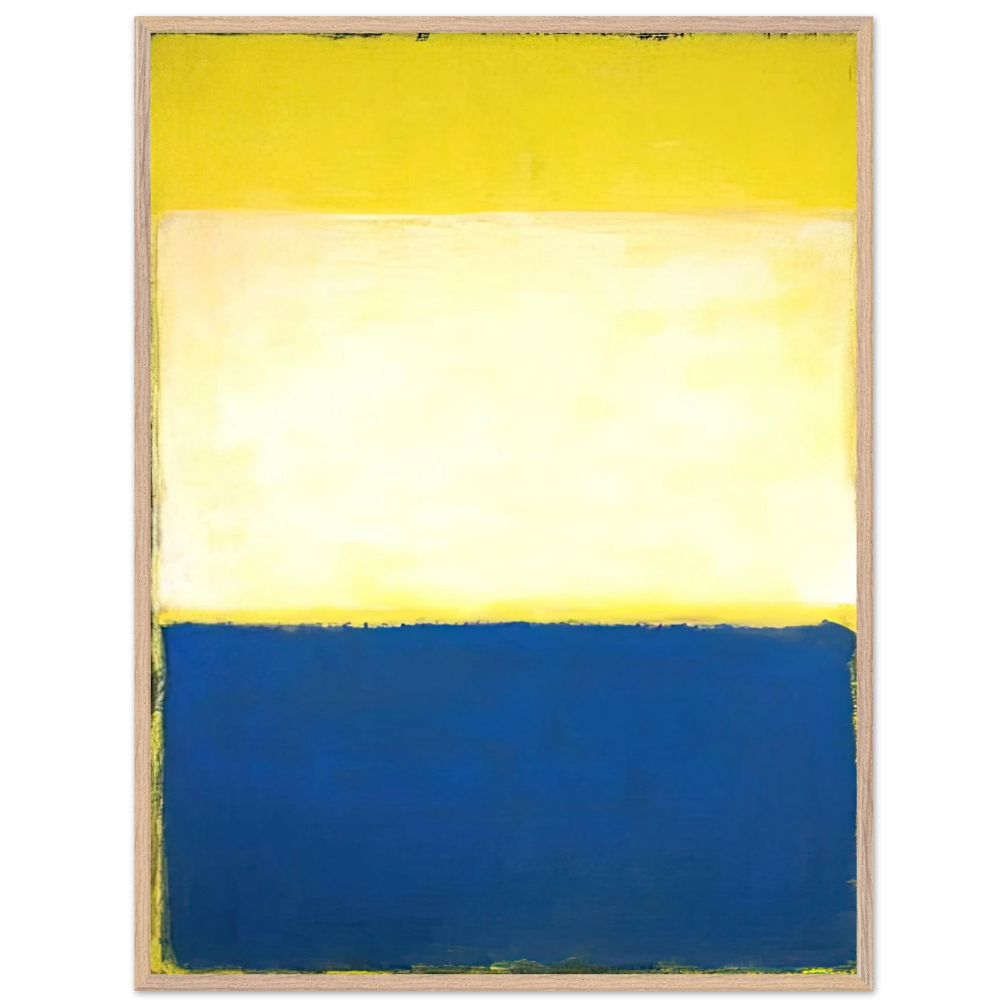 Mark Rothko - No. 6 Yellow, White, Blue Over Yellow on Gray - 1954 Wall Art - 21x29.7 cm / 8x12" - Premium Wooden Framed Poster With Fine Art Paper-canvas - Black frame