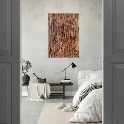 Gold and Red - 1990 - Arman Brushed Aluminum Print - 70x100 cm / 28x40 inches | Arman Aluminum Print | Arman Prints