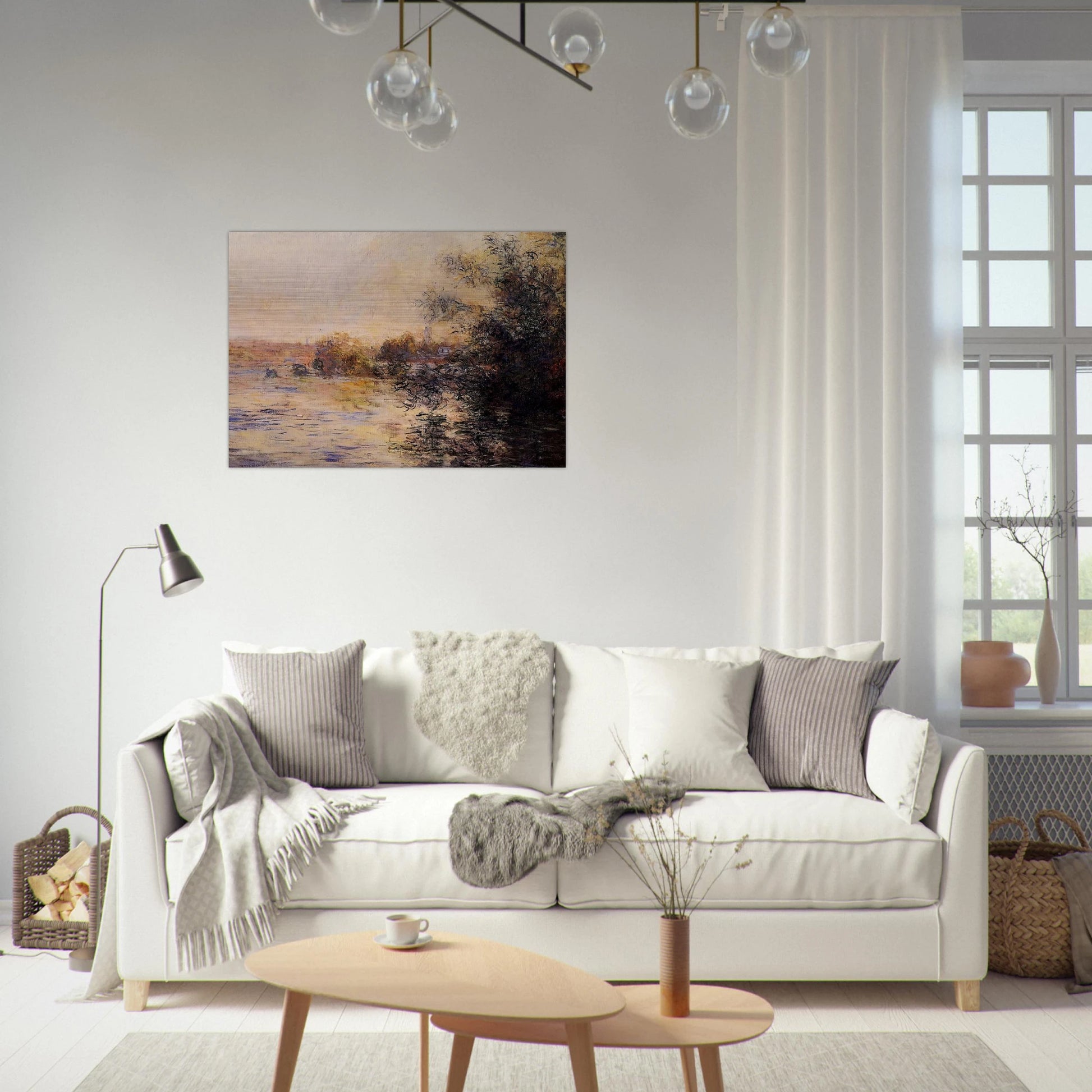 Evening Effect of the Seine - claude monet Brushed Aluminum Print - 70x100 cm / 28x40 inches | claude monet Aluminum Print | claude monet Prints
