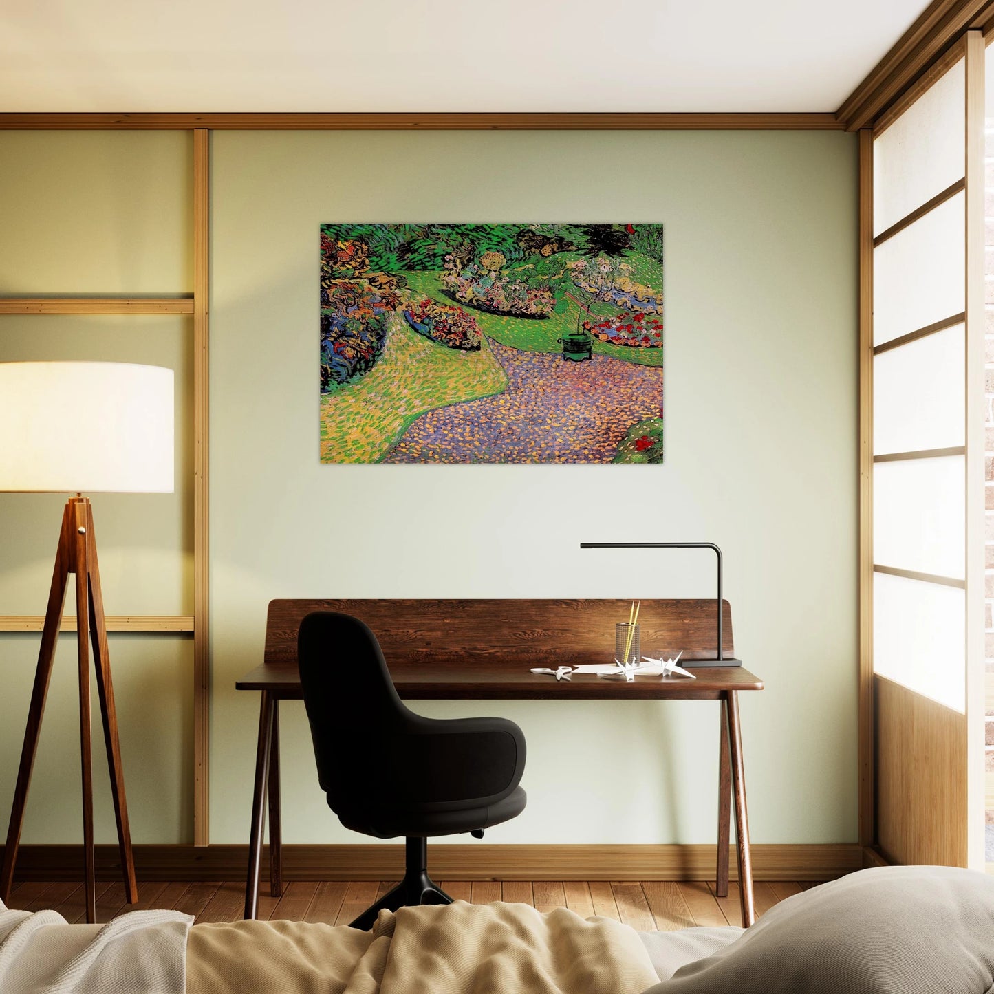 Garden in Auvers - Vincent van Gogh Brushed Aluminum Print - 70x100 cm / 28x40 inches | Vincent van Gogh Aluminum Print | Vincent van Gogh Prints