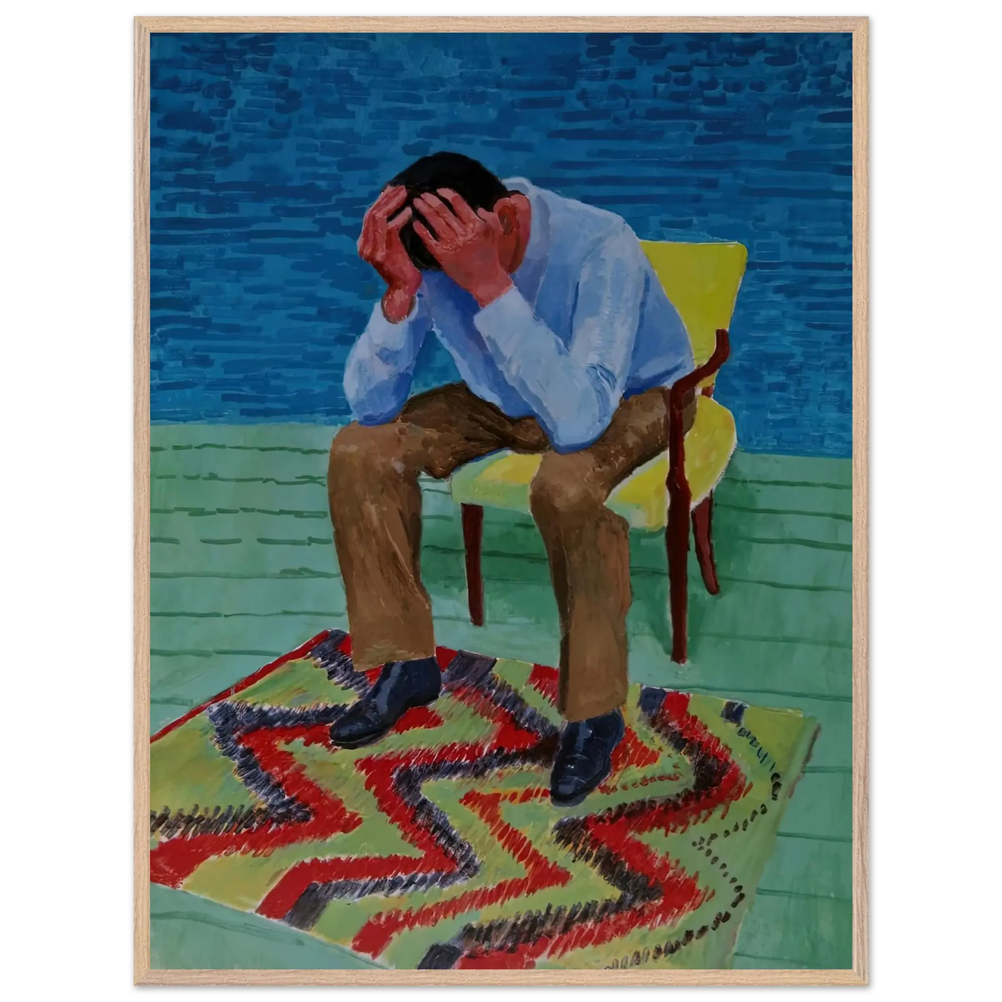 David Hockney - David Hockney Wall art - 50x70 cm / 20x28 Inches - Premium Wooden Framed Poster With Fine Art Paper - Black frame