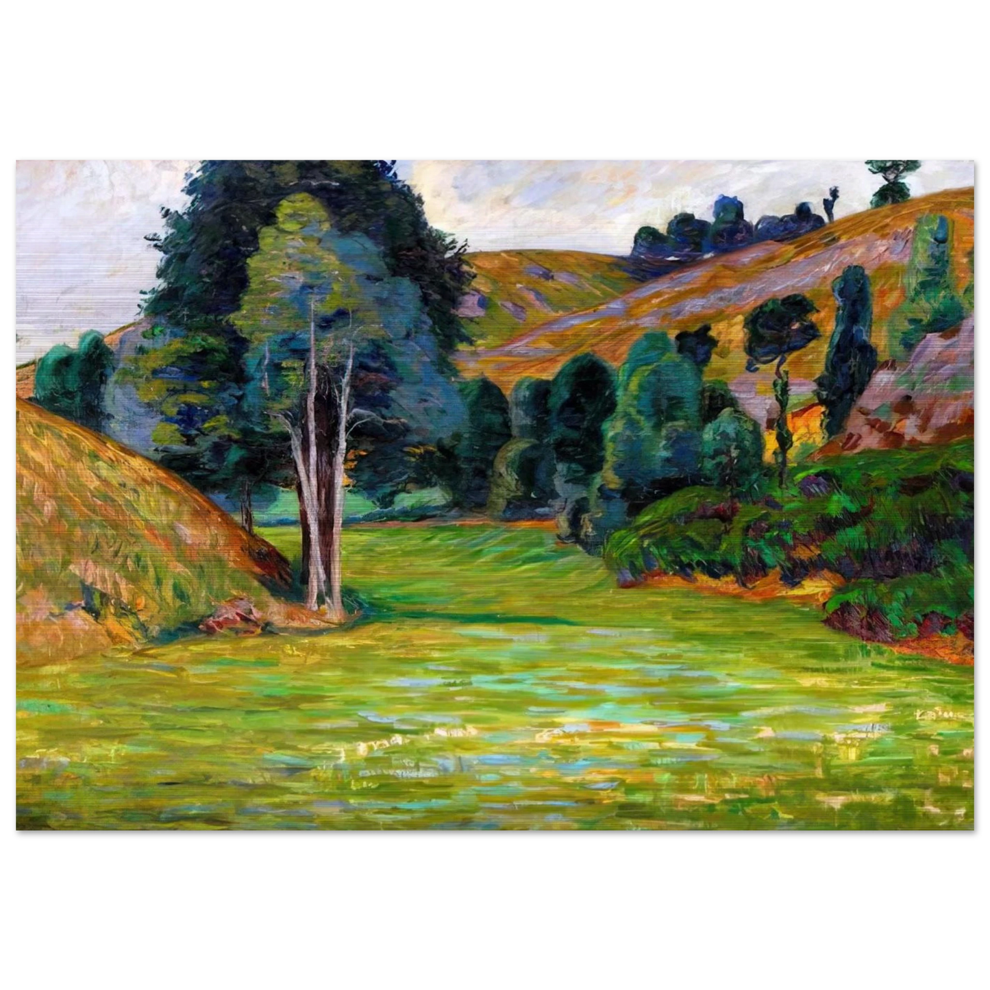 Valley in Pontgibaud - Armand Guillaumin Brushed Aluminum Print - 70x100 cm / 28x40 inches | Armand Guillaumin Aluminum Print | Armand Guillaumin Prints