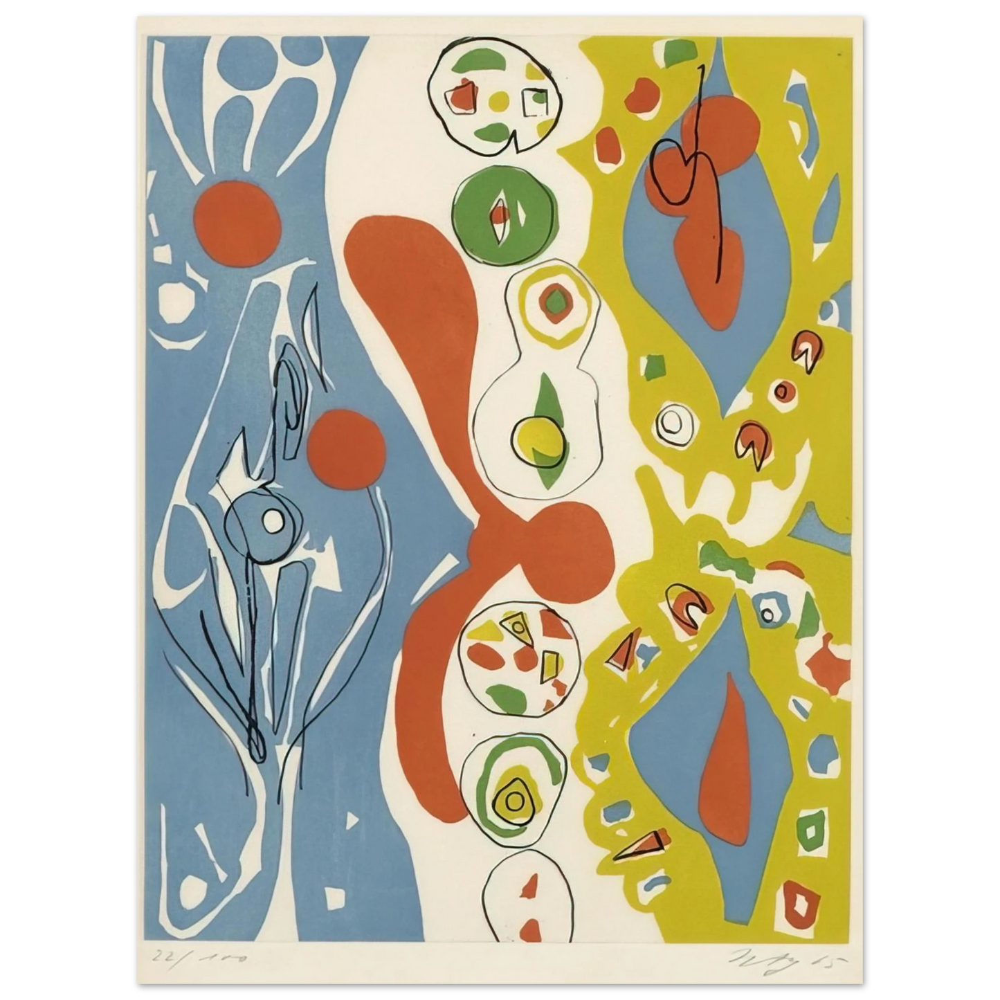 Ernst Wilhelm Nay - Spiele des Menschen - 1965  75x100 cm / 30x40inches Fine Art Poster