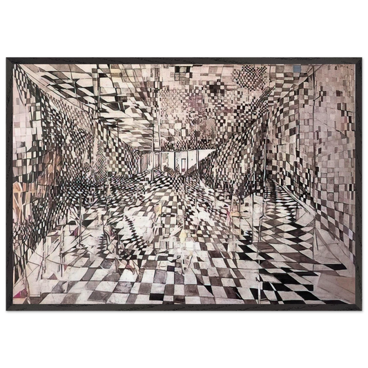 Enigma - 1947 - Maria Helena Vieira da Silva 70x100 cm / 28x40 inches Framed Art Print – Black Wooden Frame