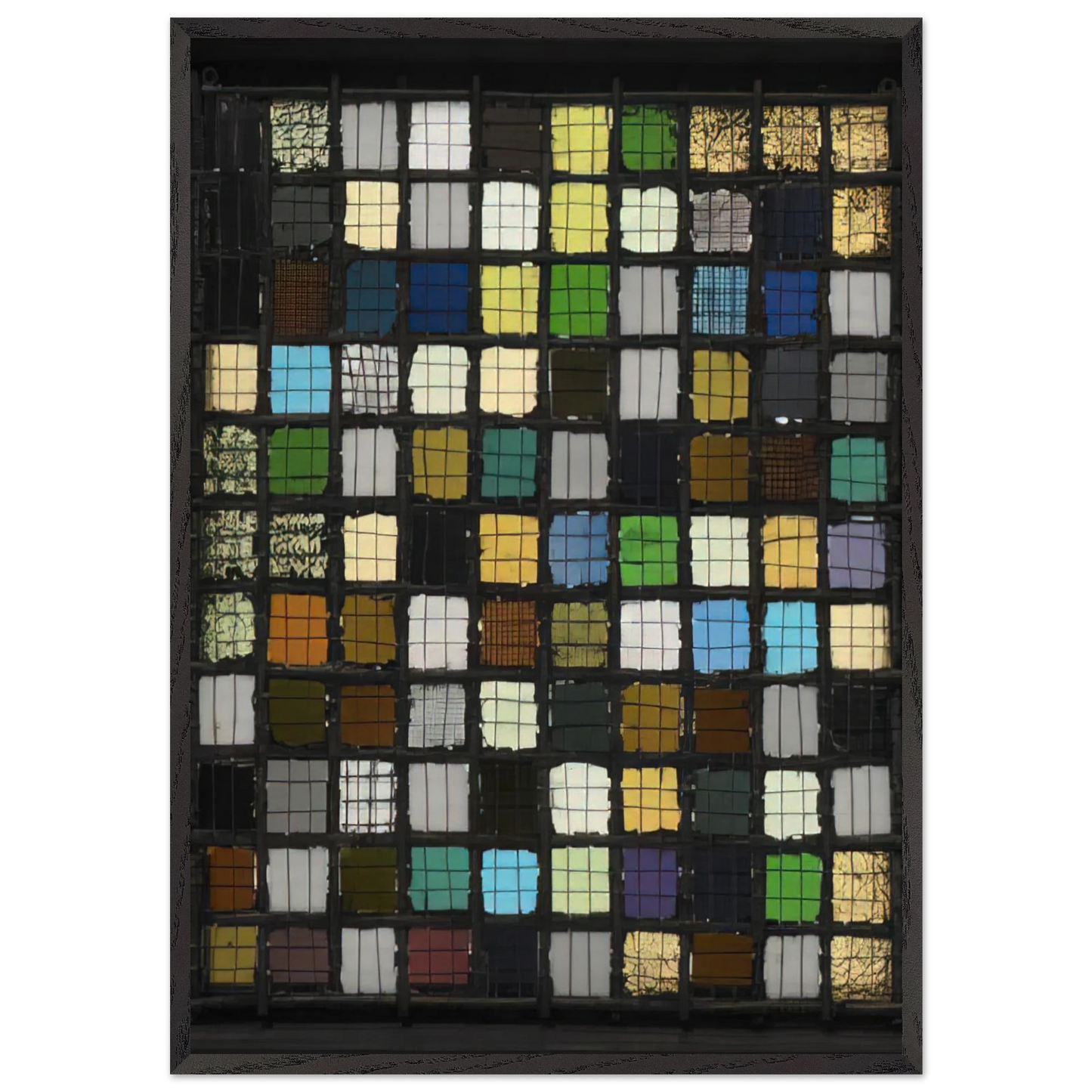 GRID MOUNTED 1921 - Josef Albers 70x100 cm / 28x40 inches Framed Art Print – Black Wooden Frame