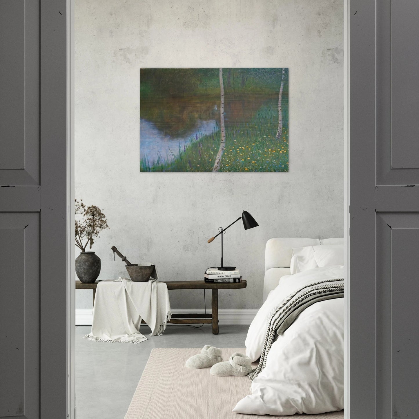 LAKESIDE WITH BIRCH TREES 1901 - Gustav Klimt Brushed Aluminum Print - 70x100 cm / 28x40 inches | Gustav Klimt Aluminum Print | Gustav Klimt Prints