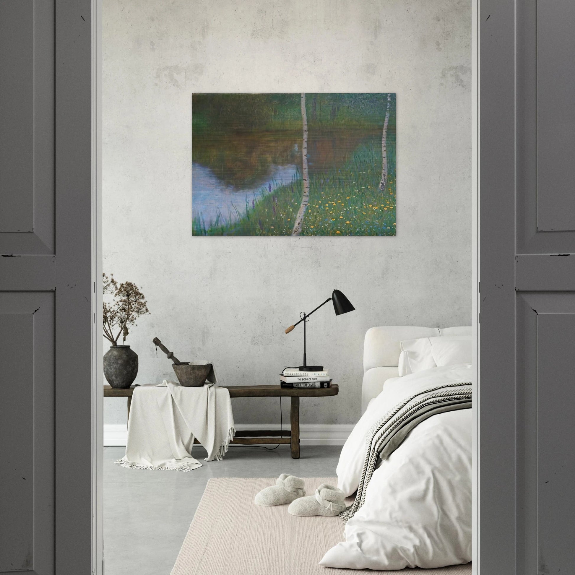 LAKESIDE WITH BIRCH TREES 1901 - Gustav Klimt Brushed Aluminum Print - 70x100 cm / 28x40 inches | Gustav Klimt Aluminum Print | Gustav Klimt Prints