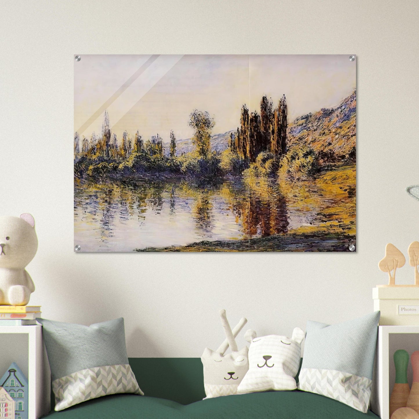The Seine at Vetheuil - claude monet Acrylic Print - 70x100 cm / 28x40″ inches