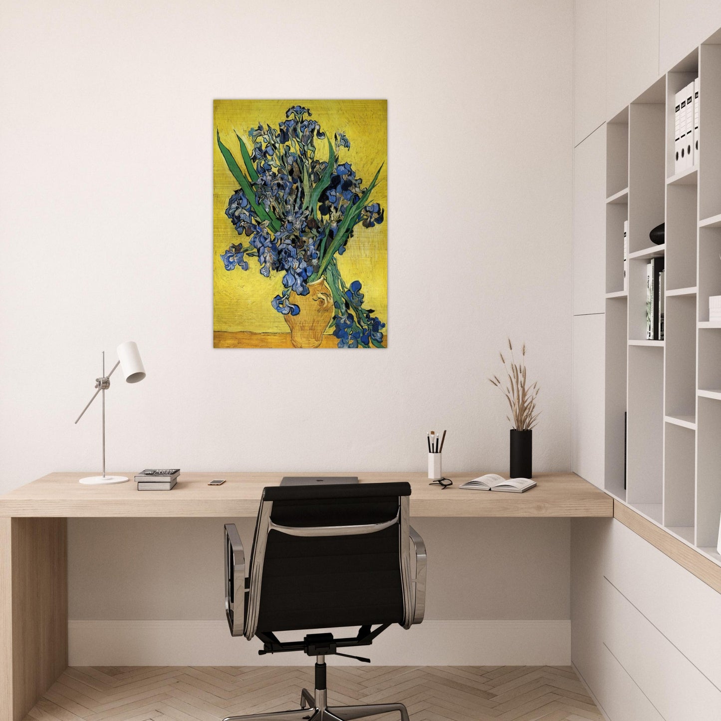Still Life with Irises - Vincent van Gogh Brushed Aluminum Print - 70x100 cm / 28x40 inches | Vincent van Gogh Aluminum Print | Vincent van Gogh Prints