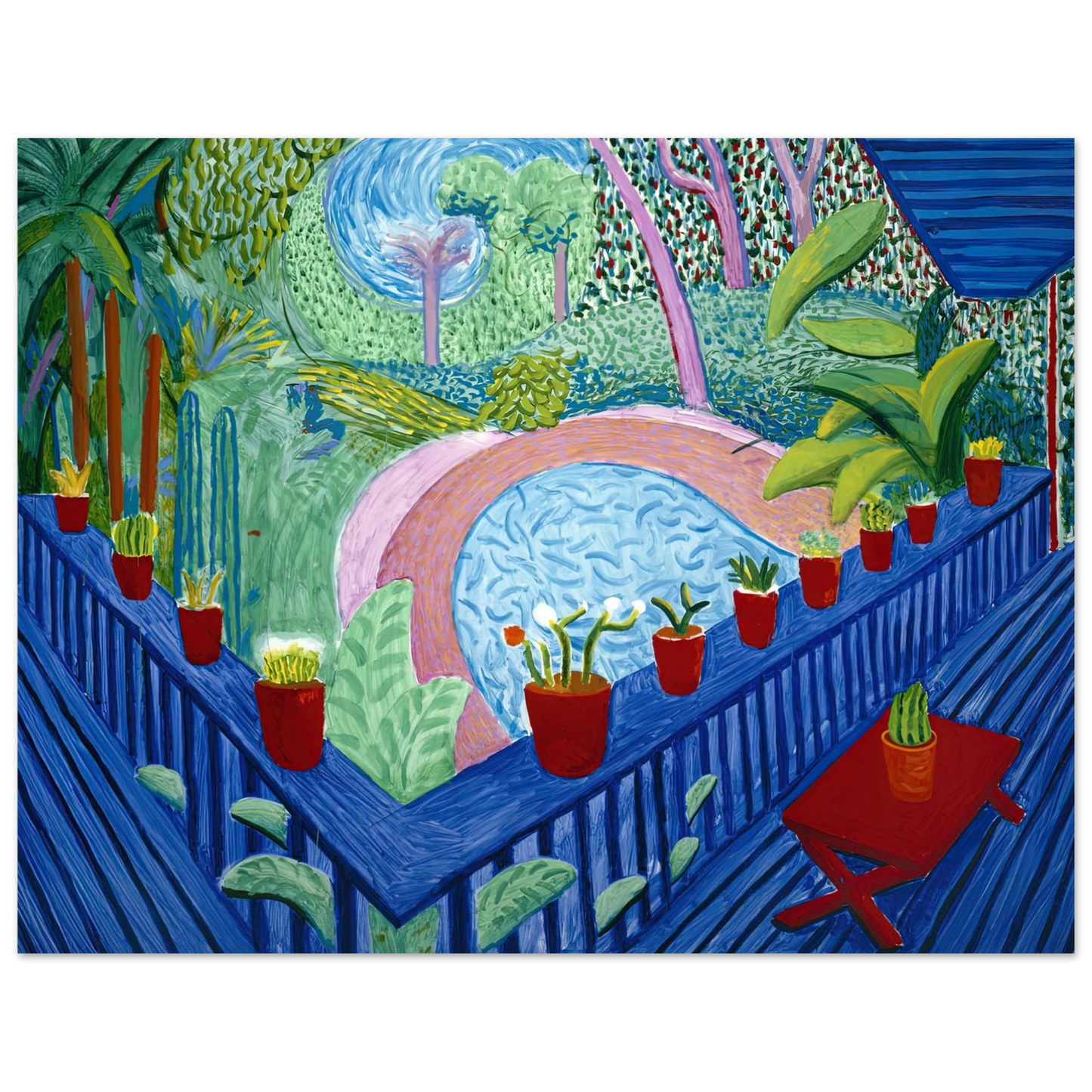 David Hockney - David Hockney Wall art - A1 (59.4 x 84.1  cm) - Premium Wooden Framed Poster With Fine Art Paper-canvas - White frame