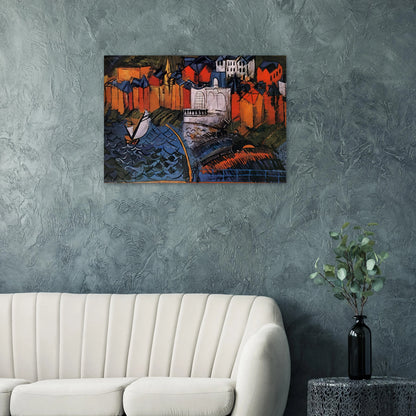 SAILBOAT AT SAINTE ADRESSE 1912 - Raoul Dufy Brushed Aluminum Print - 70x100 cm / 28x40 inches | Raoul Dufy Aluminum Print | Raoul Dufy Prints