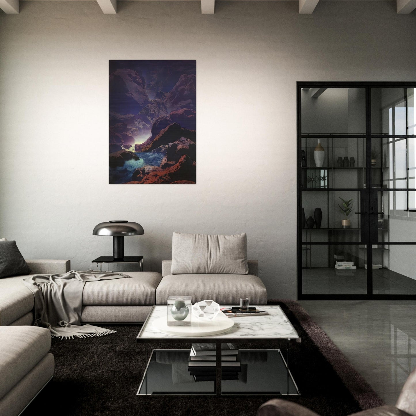 Moonlight - Maxfield Parrish Brushed Aluminum Print - 70x100 cm / 28x40 inches | Maxfield Parrish Aluminum Print | Maxfield Parrish Prints