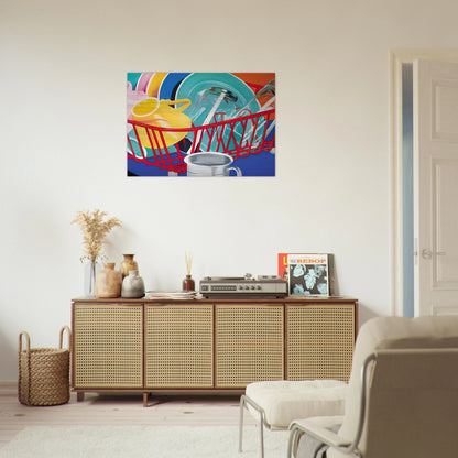 Dishes - James Rosenquist Brushed Aluminum Print - 70x100 cm / 28x40 inches | James Rosenquist Aluminum Print | James Rosenquist Prints