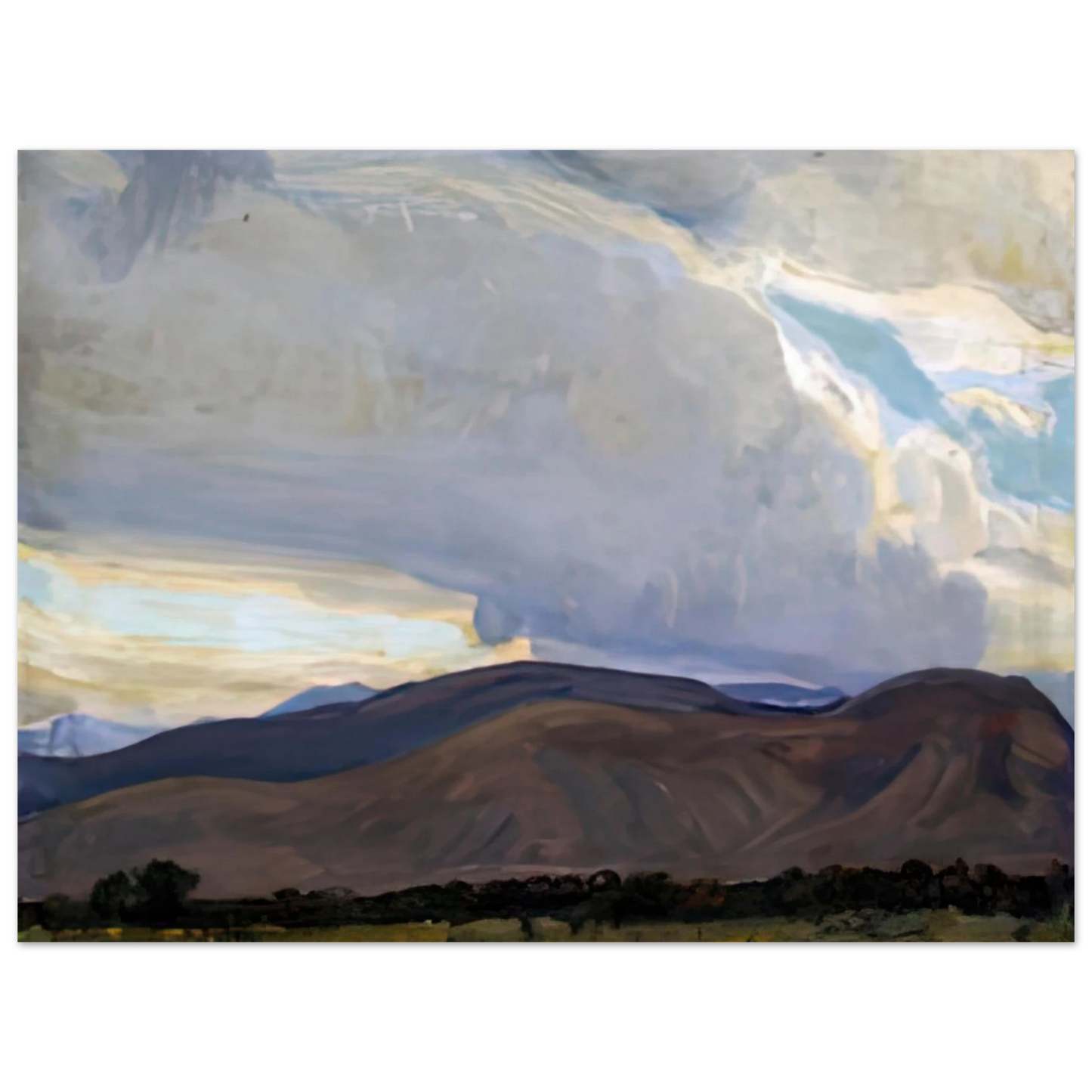 Maynard Dixon - STORM FROM THE SIERRA 1937 Wall art - 60x80 cm / 24x32 inches - Premium Wooden Framed Poster With Fine Art Paper-canvas - Black frame