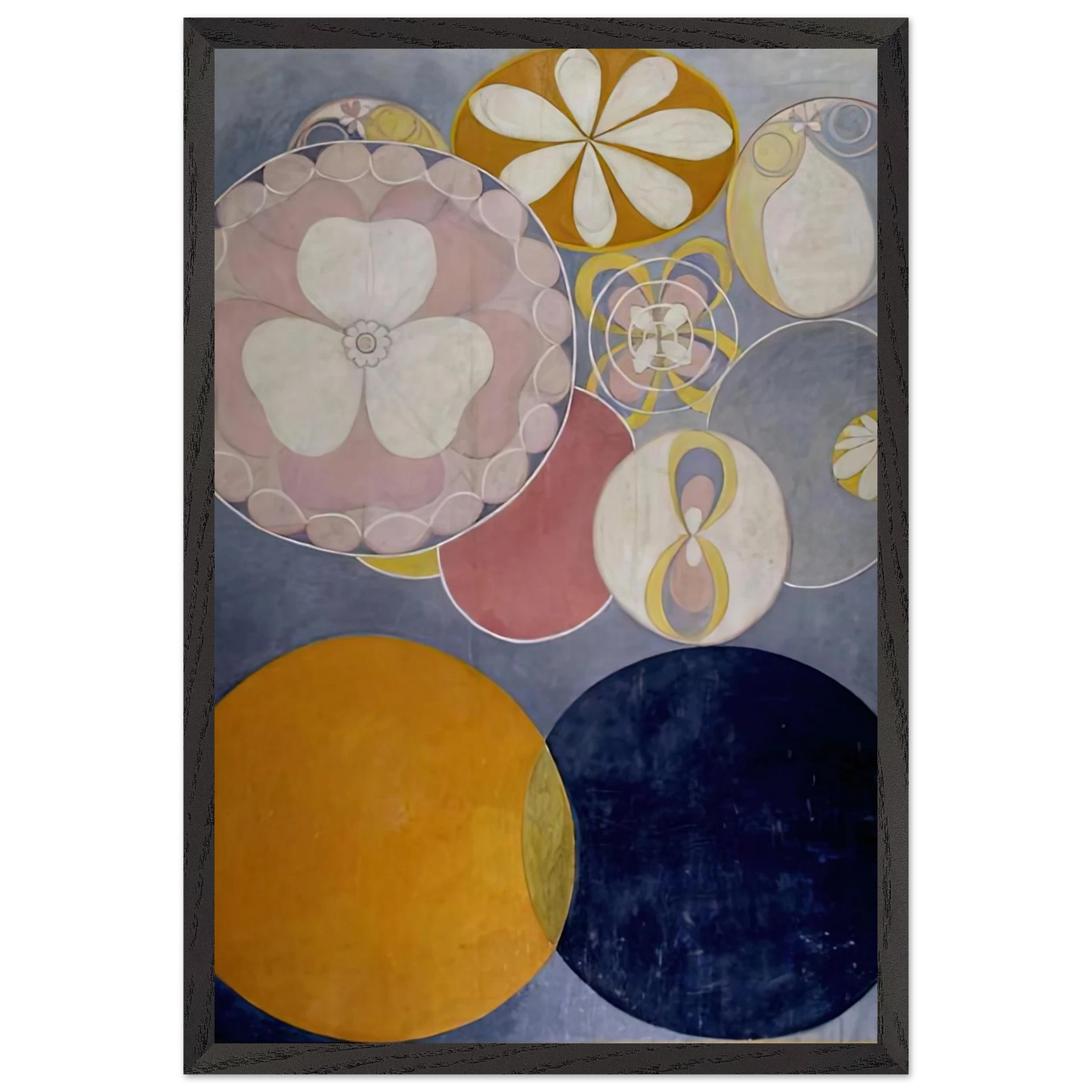 Hilma af Klint - DE TIO ST RSTA N 2 BARNAALDERN 1907 Wall art - 70x100 cm / 28x40 inches - Premium Wooden Framed Poster With Fine Art Paper-canvas - Wood frame