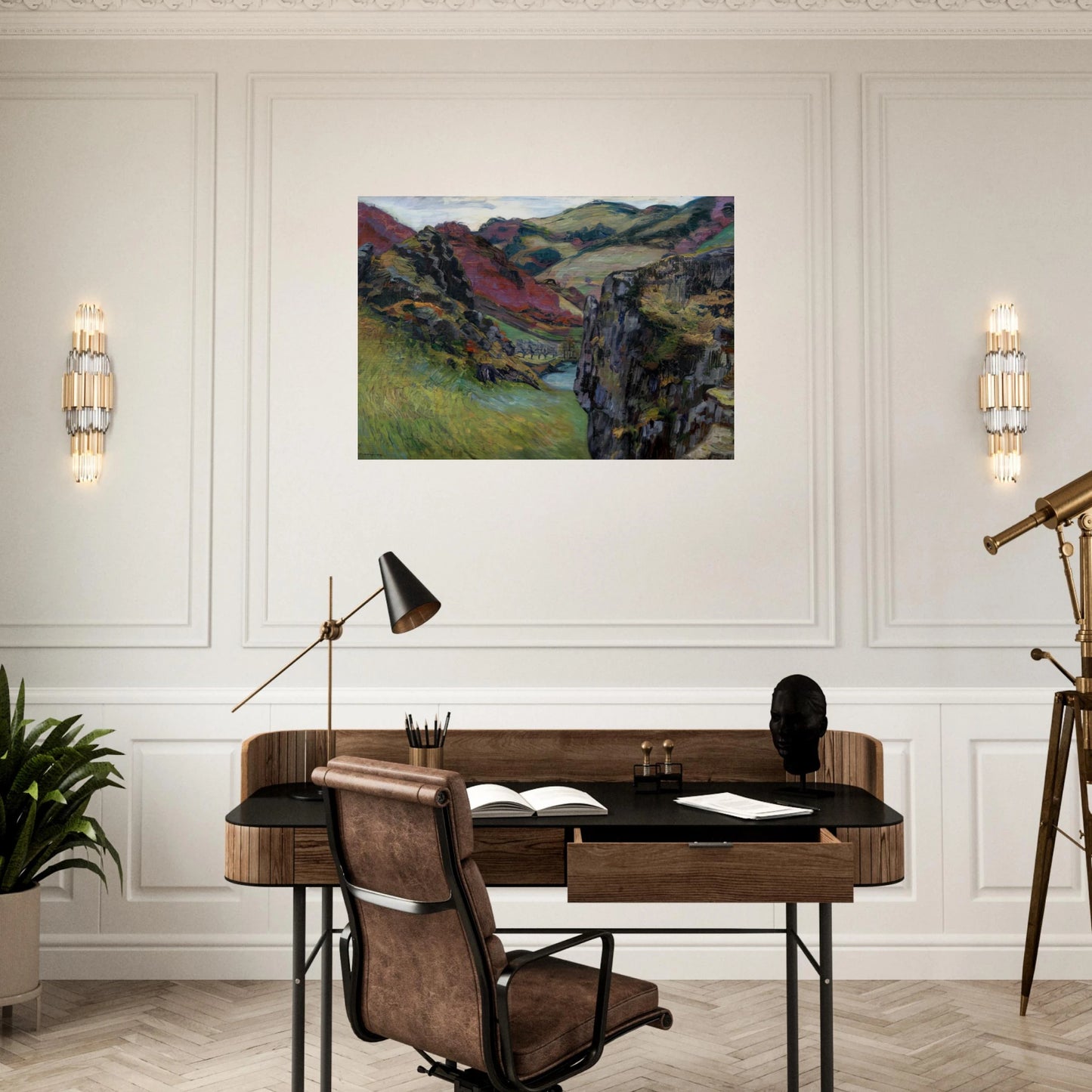 Landscape near Saint-Julien-des-Chazes - Armand Guillaumin Brushed Aluminum Print - 70x100 cm / 28x40 inches | Armand Guillaumin Aluminum Print | Armand Guillaumin Prints