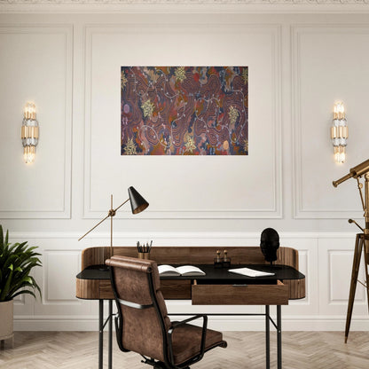 Possum Dreaming - 1994 - Clifford Possum Tjapaltjarri Brushed Aluminum Print - 70x100 cm / 28x40 inches | Clifford Possum Tjapaltjarri Aluminum Print | Clifford Possum Tjapaltjarri Prints